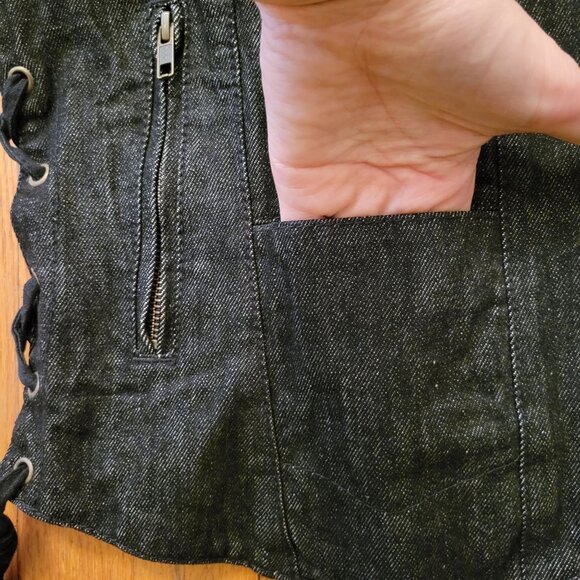 X element Advanced Motorcycle Gear L XL Denim Conceal Carry Vest Biker Moto‎ - Picture 8 of 8